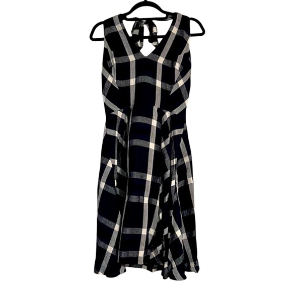 Modcloth Dresses & Skirts - Coconinno Retro Fit‎ n Flare Gingham Plaid 100% Linen Halter Dress Large
